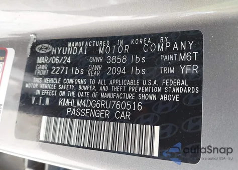 2024 Hyundai Elantra Sel из США, поврежденный, VIN KMHLM4DG6RU760516